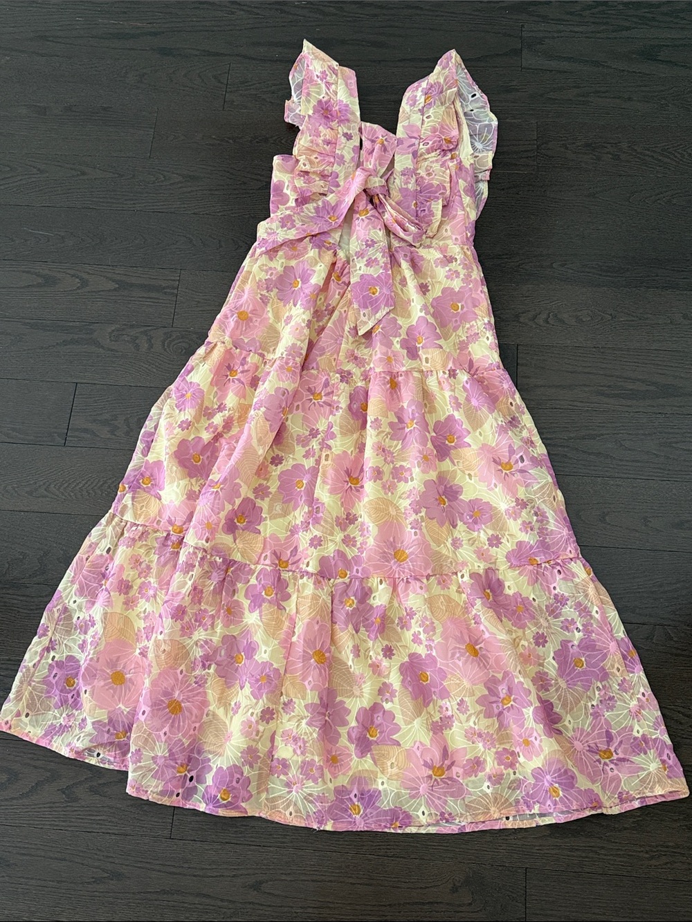 YAS pink/yellow floral dress Small - Picture 4 of 6